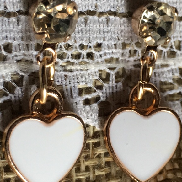 Heart Drop Post Earrings - Picture 3 of 13